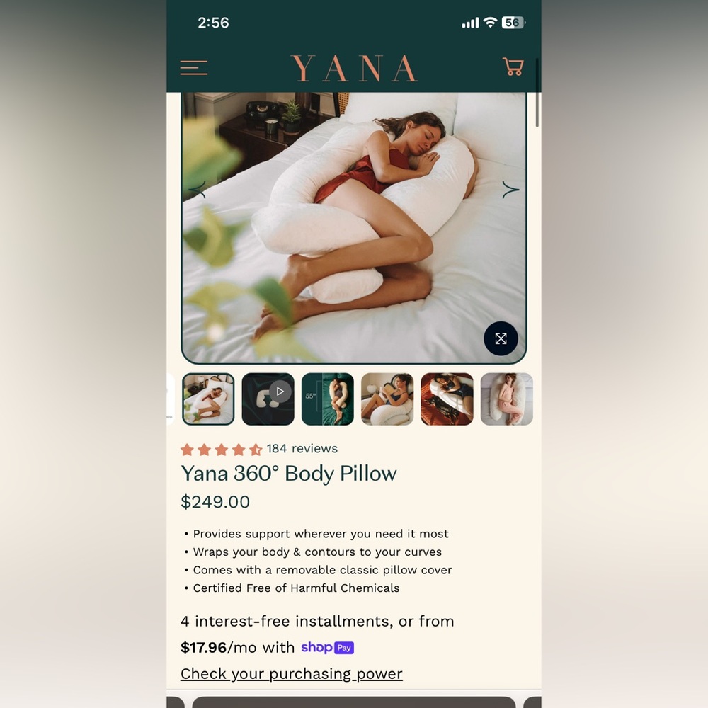 Yana - 360 degree pregnancy pillow.